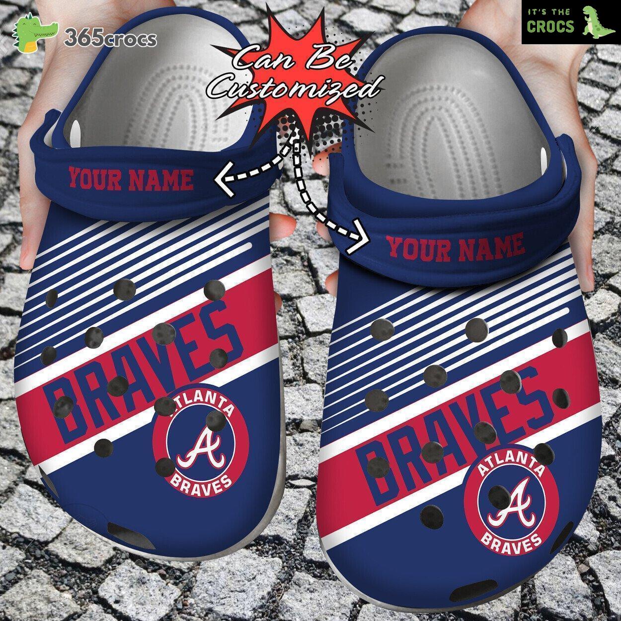 Personalized Baseball Atlanta Braves Print Crocs Shoes