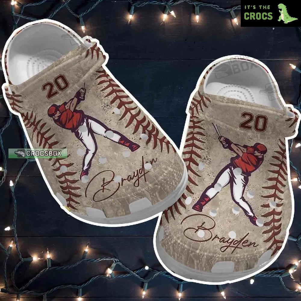 Personalized Baseball Vintage Crocs – Baseball Gift For Lovers