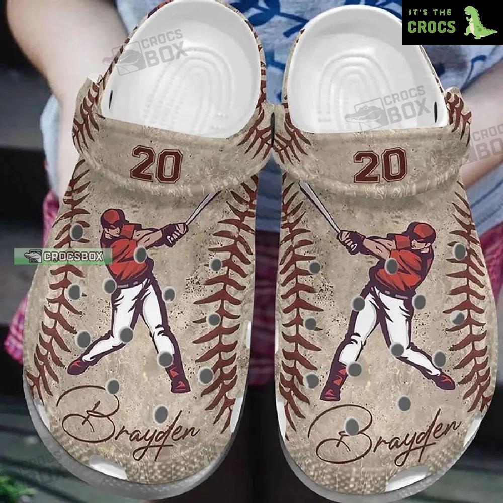 Personalized Baseball Vintage Crocs – Baseball Gift For Lovers