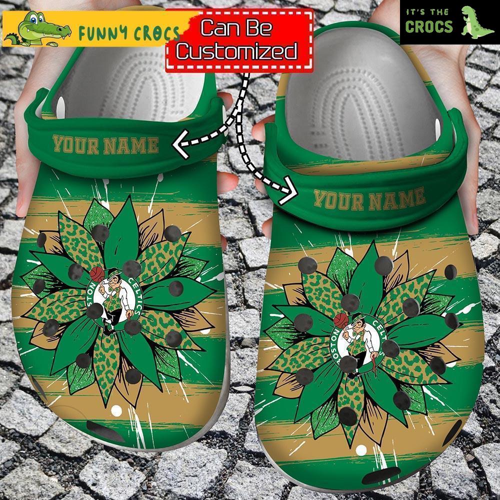 Personalized Basketball Boston Celtics Spirit Sunflower Crocs