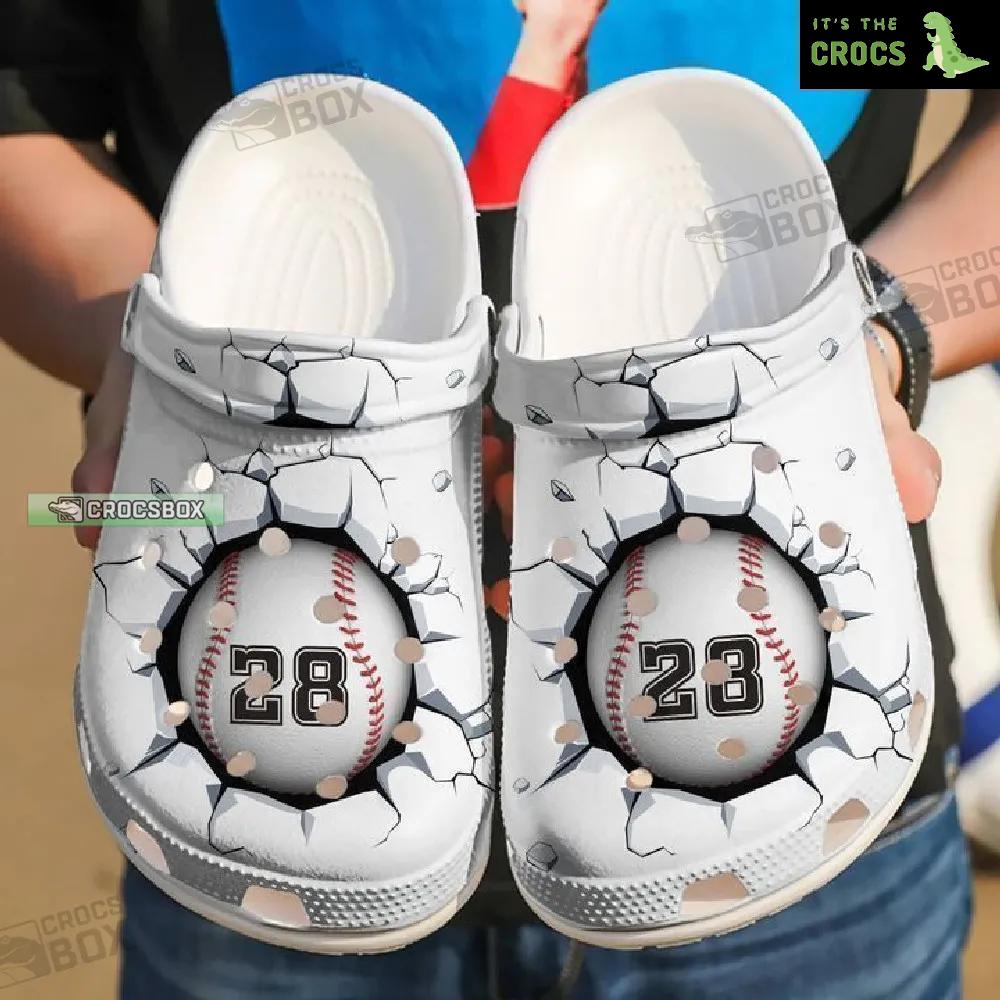 Personalized Breaking Wall Classic Baseball Crocs Shoes