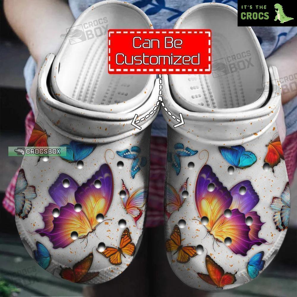 Personalized Butterfly Colorful Crocs