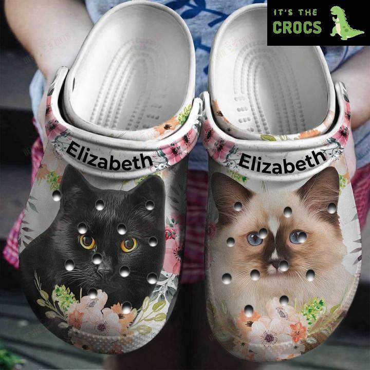 Personalized Cat Lovers Gift For Her Crocs Classic Clogs Shoes