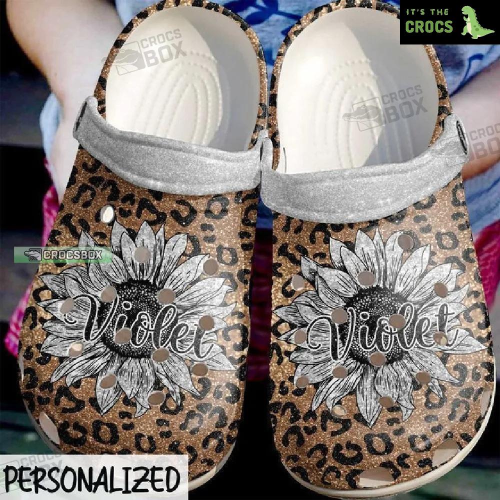 Personalized Cheetah Sunflower Classic Clogs Shoes