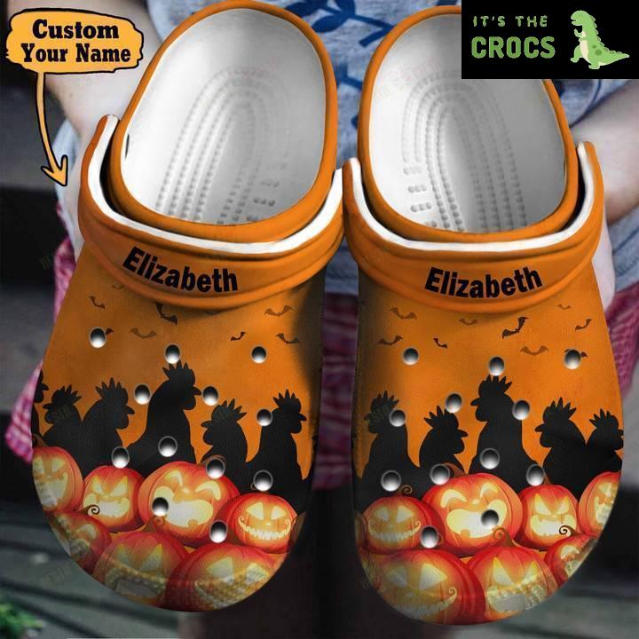 Personalized Chicken Halloween Best Gifts For Chicken Lovers Crocs Classic Clogs Shoes