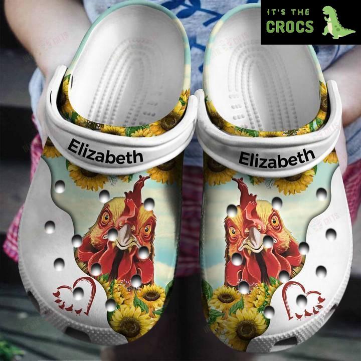 Personalized Chicken Heart Crocs Classic Clogs Shoes