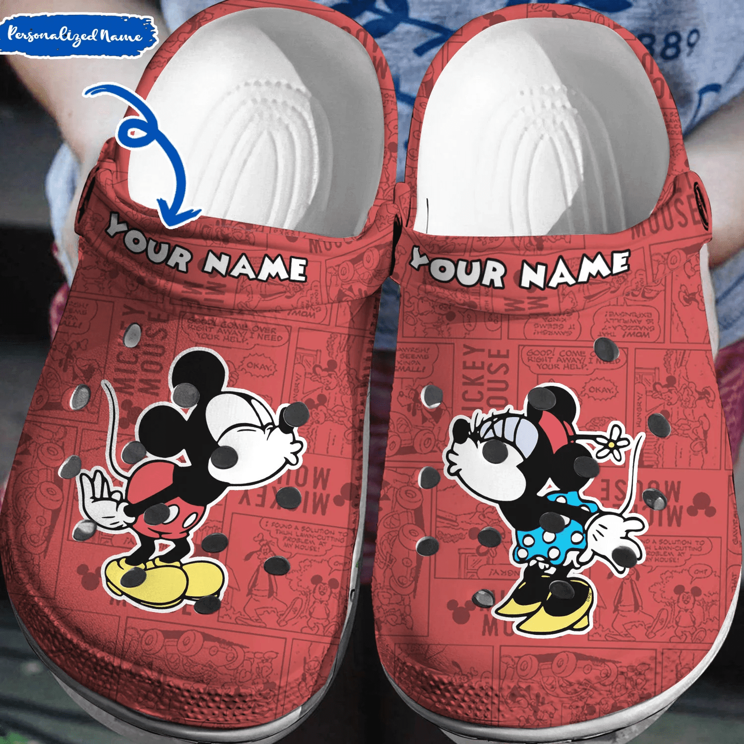 Personalized Classic Mickey Minnie Crocs 3D Clog Shoes