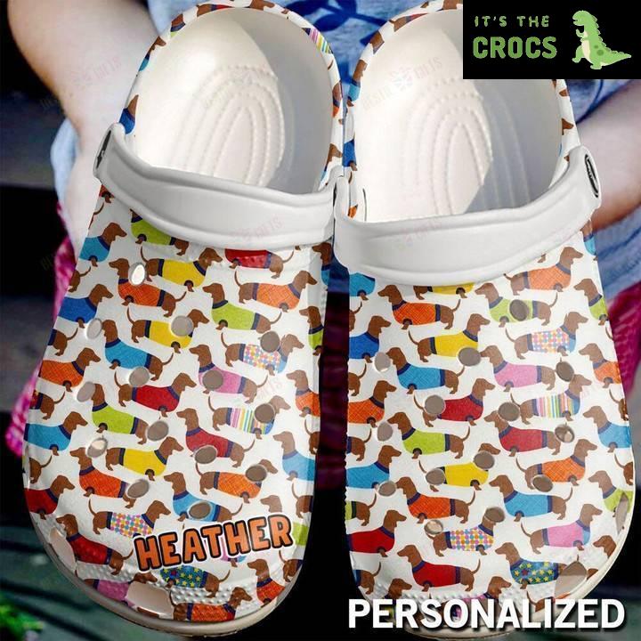 Personalized Colorful Dachshund Crocs Classic Clogs Shoes