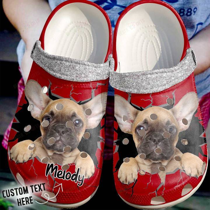 Personalized Crack Wall French Bulldog Crocs Classic Clogs Shoes