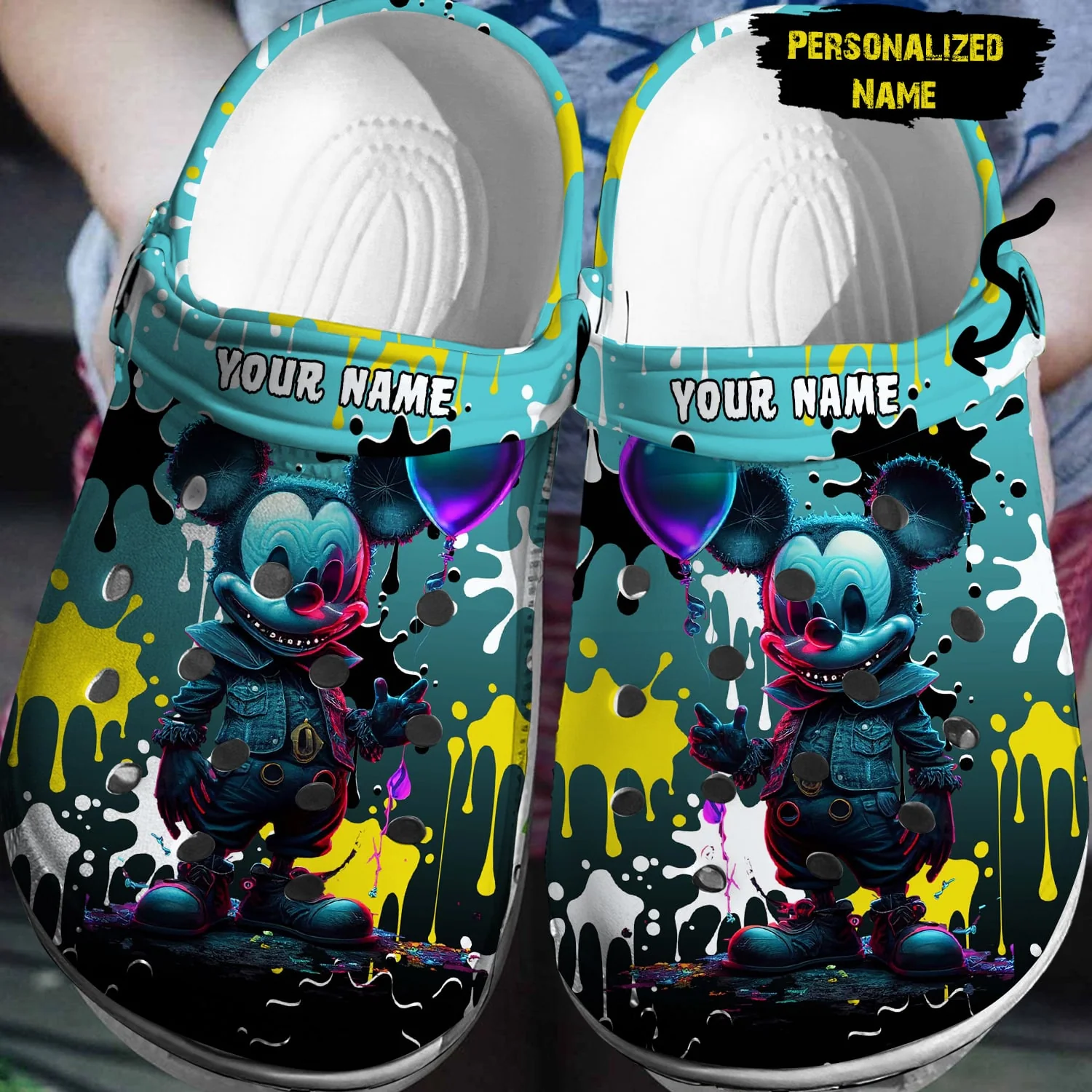 Personalized Creepy Mickey Mouse Crocs 3D Clog Shoes