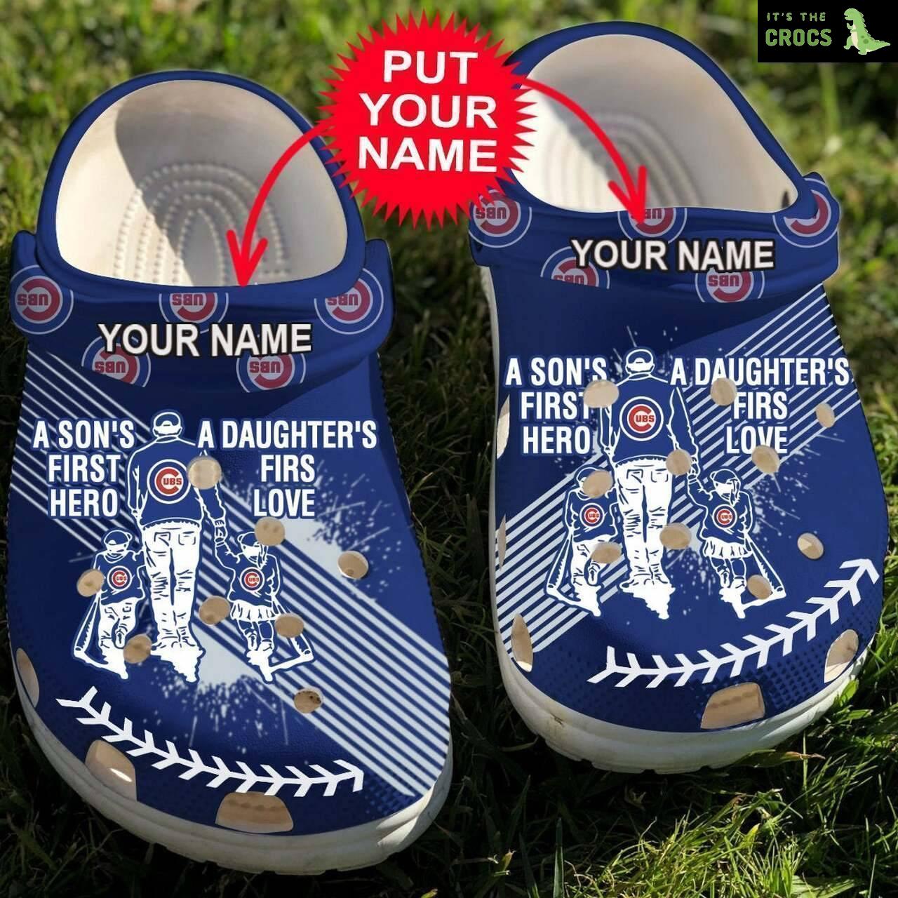 Personalized Crocs Dad And Son Daughter Mlb Chicago Cubs Crocs Crocband Clogs