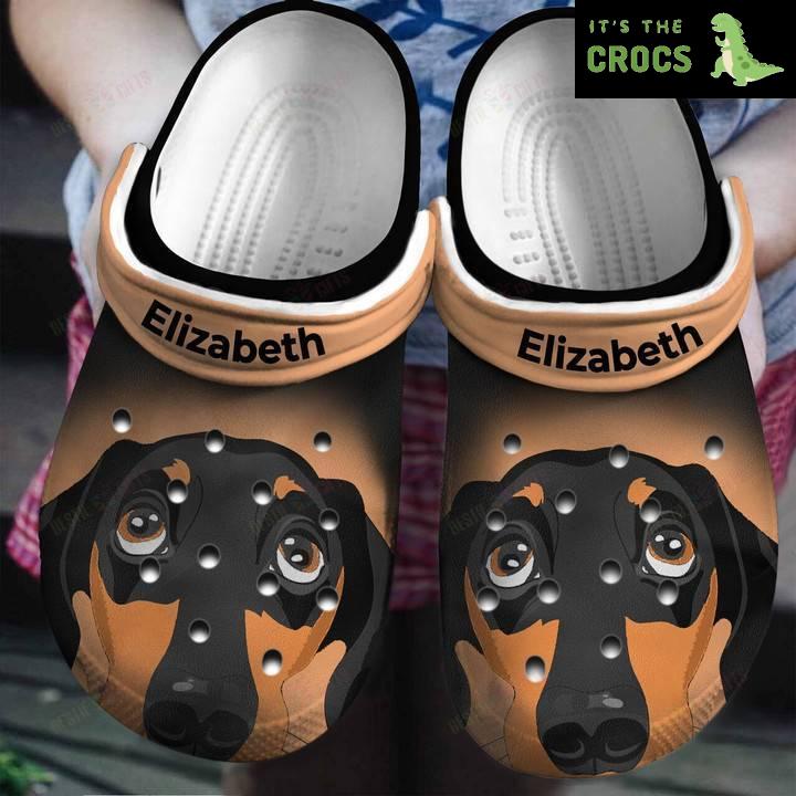 Personalized Dachshund Face Print Crocs Classic Clogs Shoes