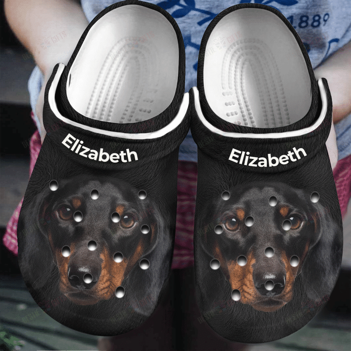 Personalized Dachshund Head Crocs Classic Clogs Shoes