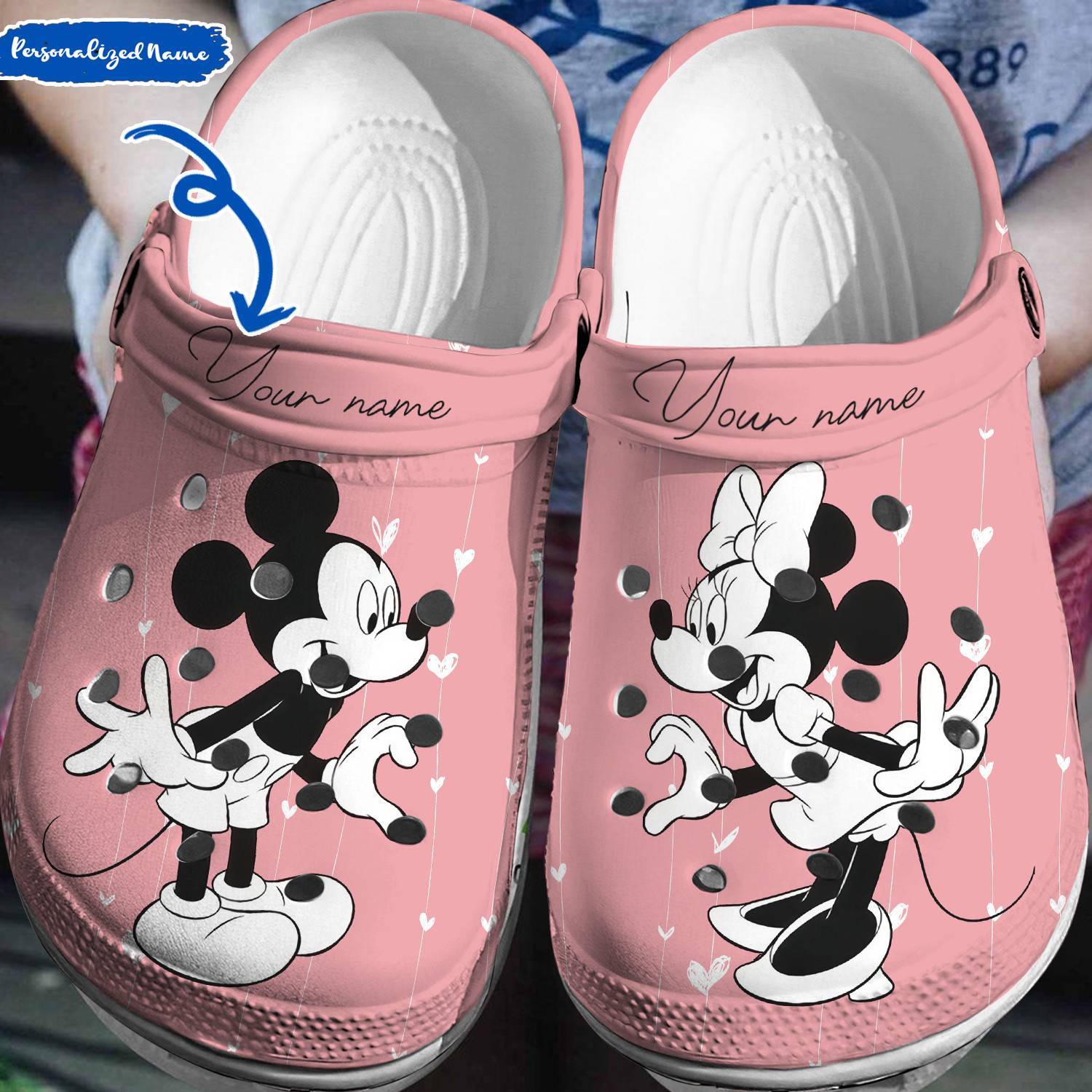 Personalized Disney Joy: Mickey Minnie Crocs 3D Clog Shoes