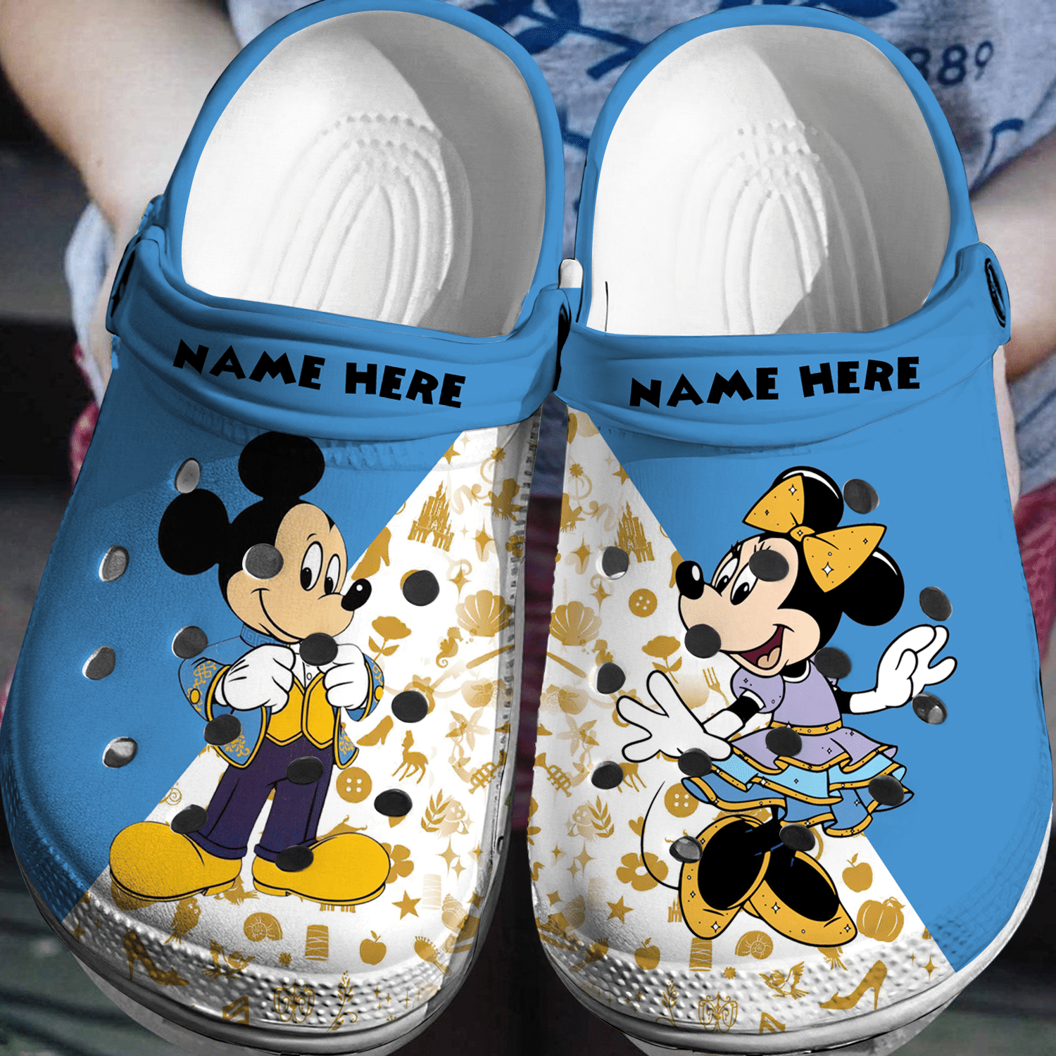 Personalized Disney Magic: Mickey Minnie Crocs 3D Clog Shoes