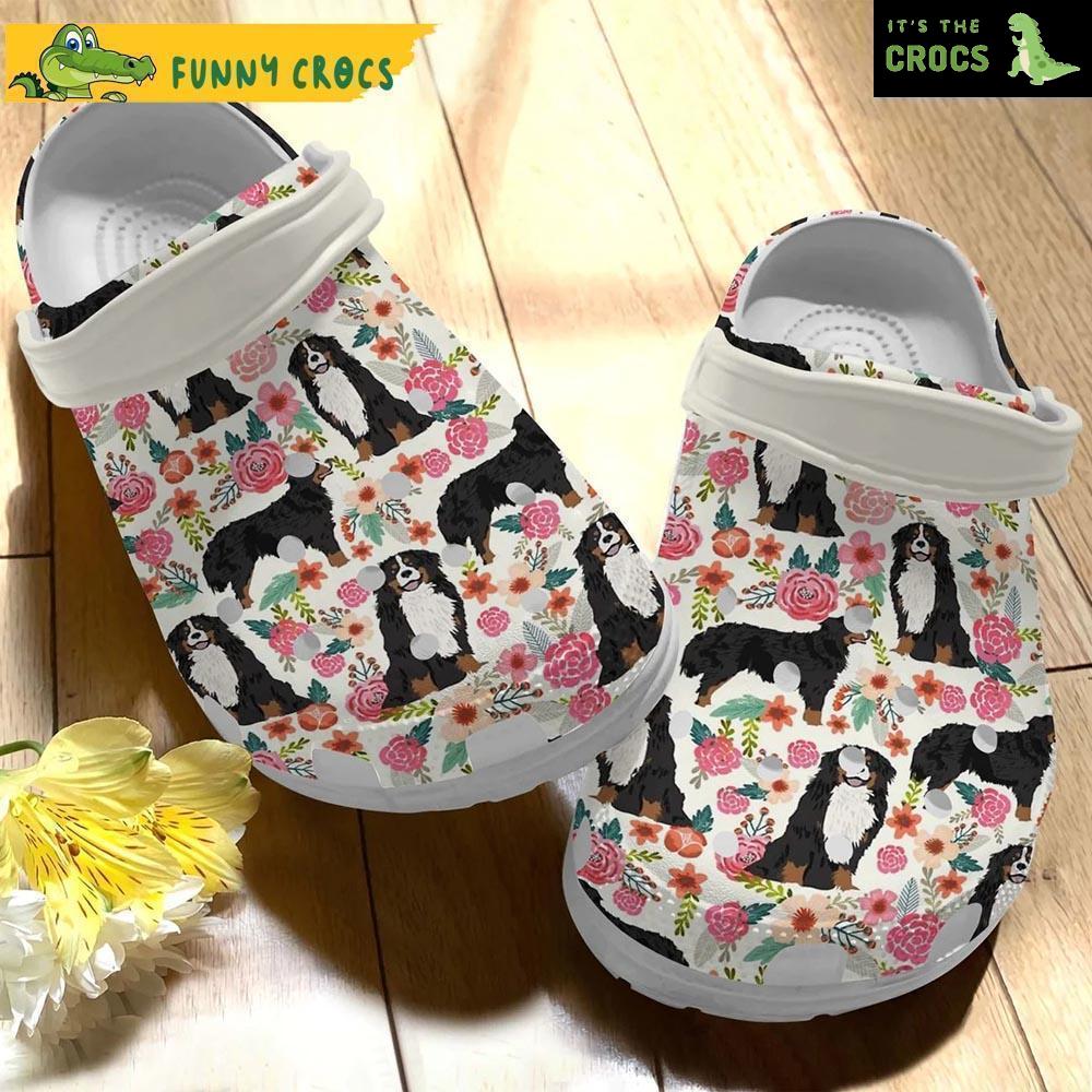 Personalized Dog Flower Bernese Mountain Crocs