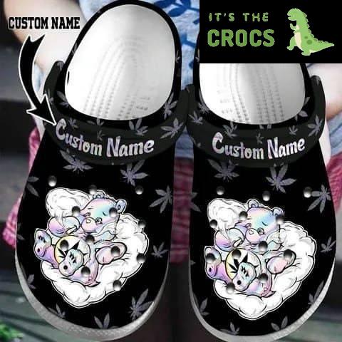 Personalized Don’t Care Bear Weed Crocs Cannabis Marijuana 420 Weed Clog Shoes For Men Women, Gifts For Adults Kids Crocs, Gift Birthday