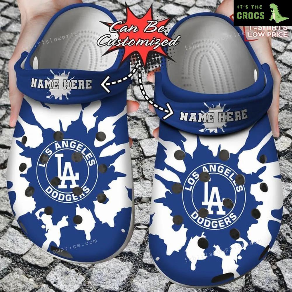 Personalized Los Angeles Dodgers Color Splash Crocs Clog Shoes