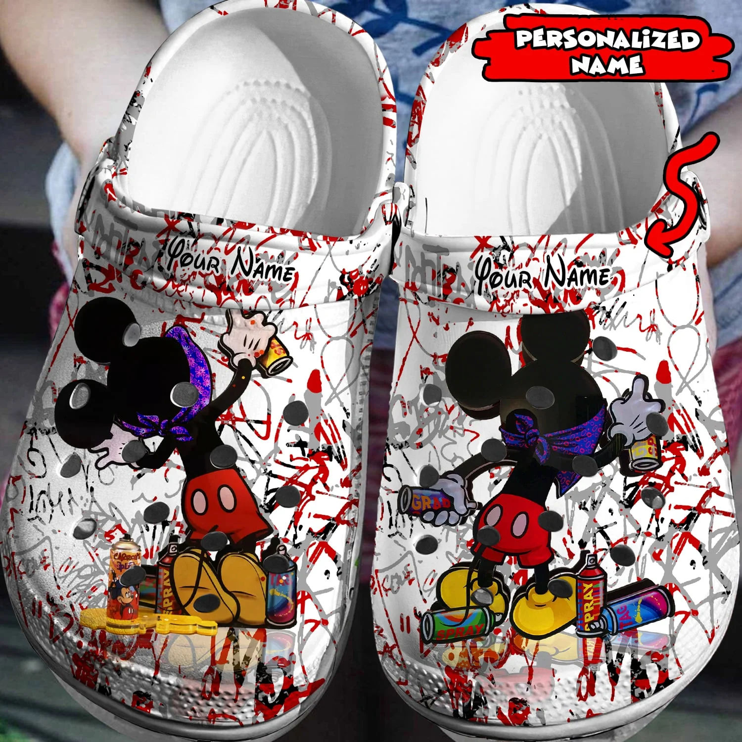 Personalized Mickey And Minnie Mouse Crocs 3D Clog Shoes