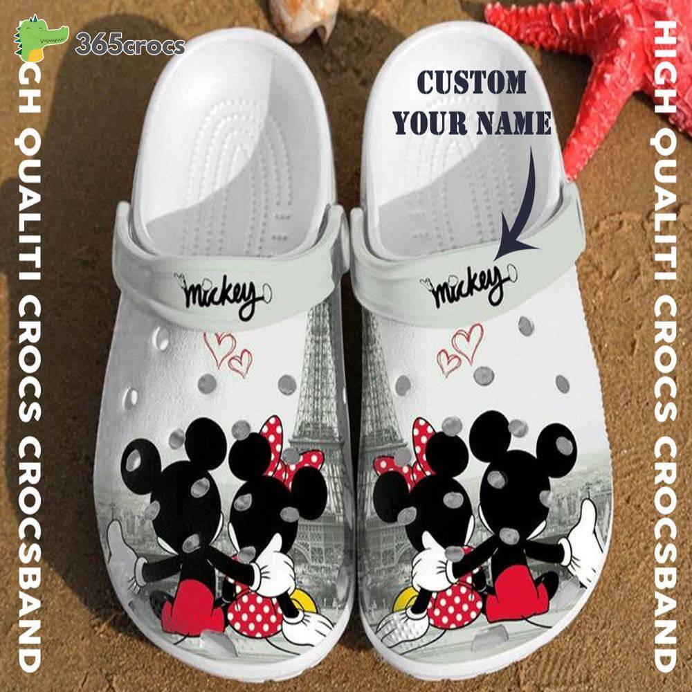 Personalized Mickey Minnie Mouse Disney Adults Couple Crocs Clog Shoes