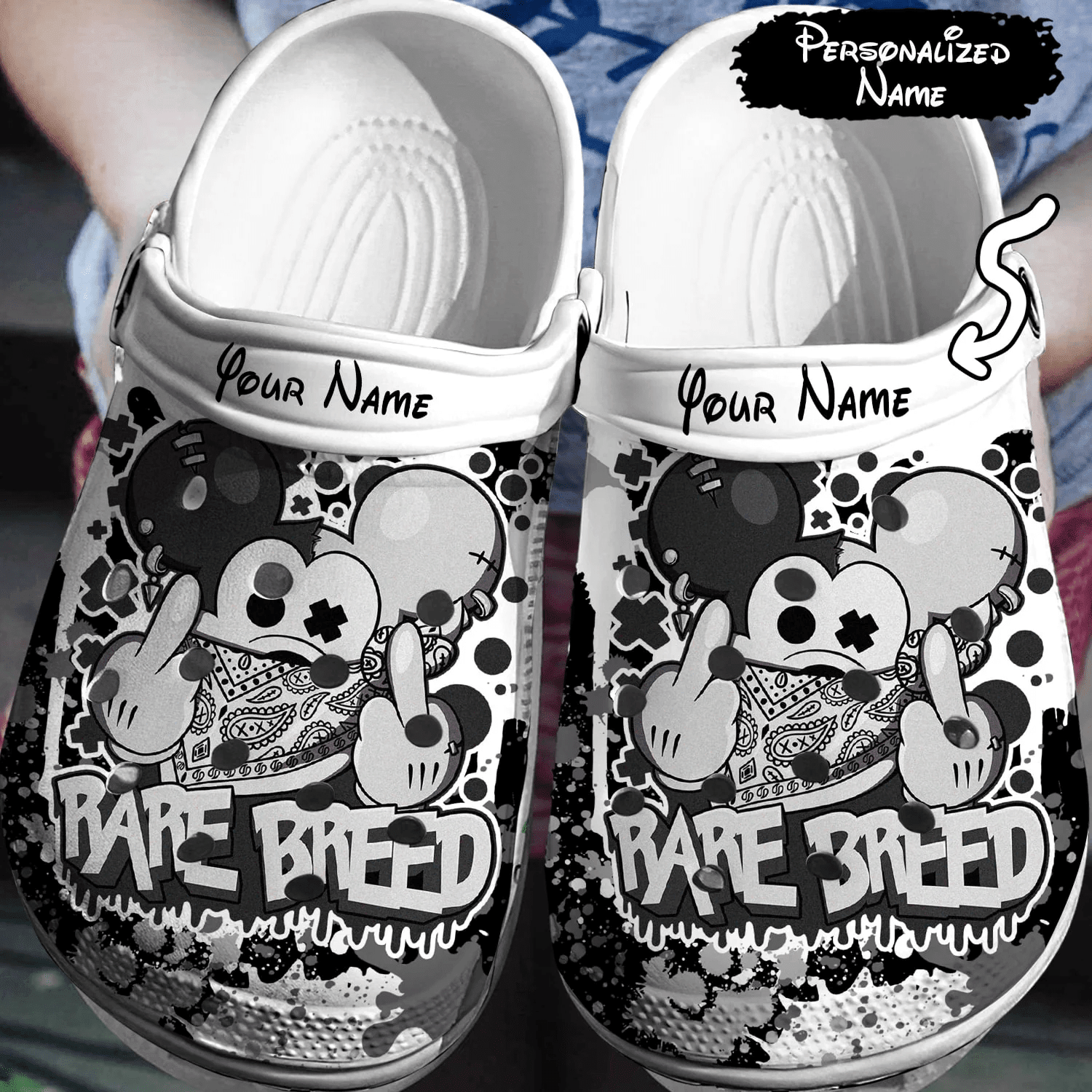 Personalized Mickey Mouse Rare Breed Crocs 3D Clog Shoes