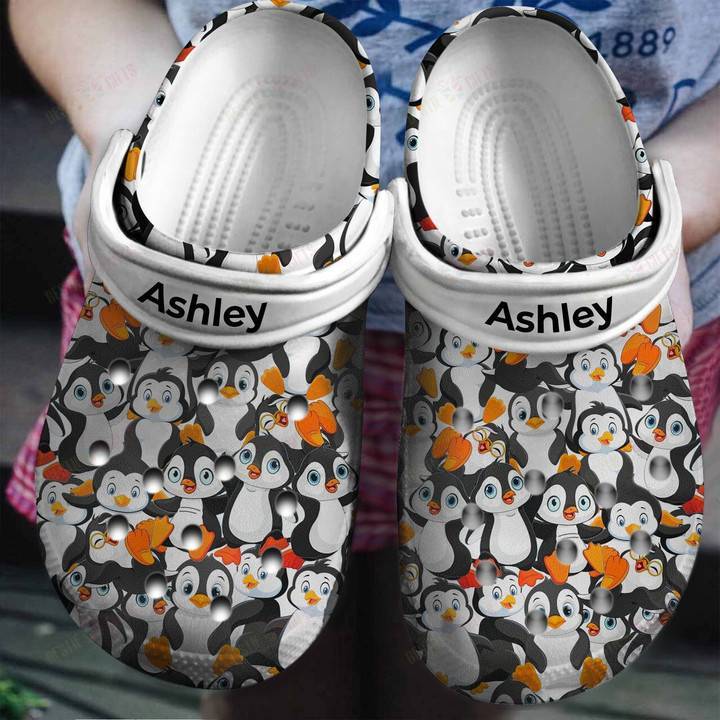 Personalized Penguin Crocs Classic Clogs Shoes