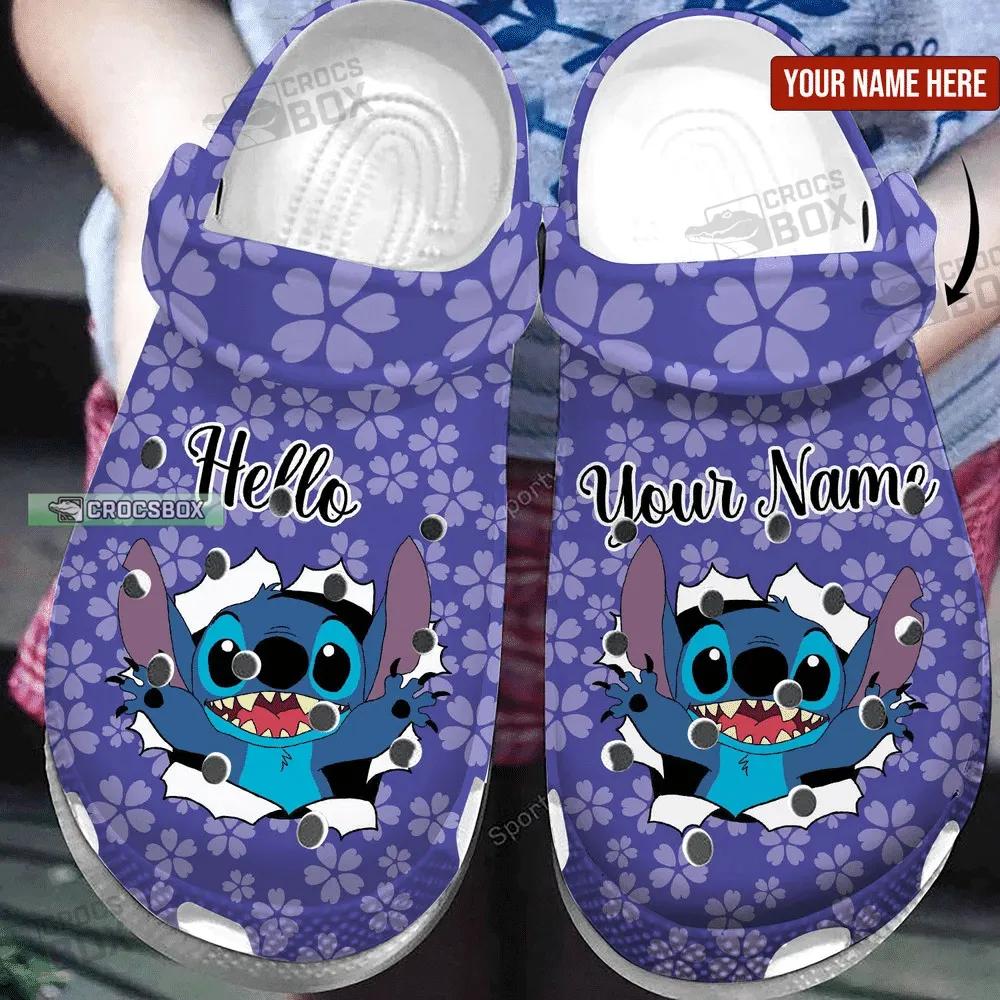 Personalized Stitch Purple Crocs Shoes Gift For Womens