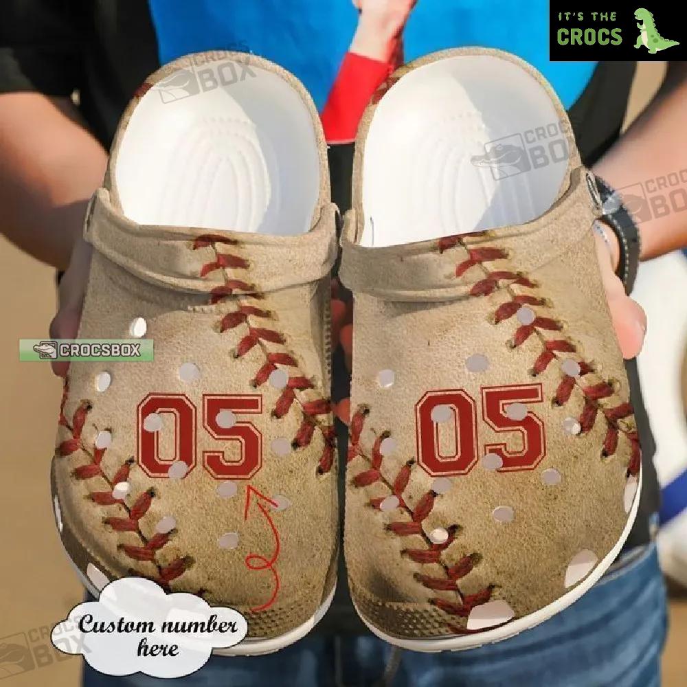 Personalized Texture Classic Baseball Crocs Shoes