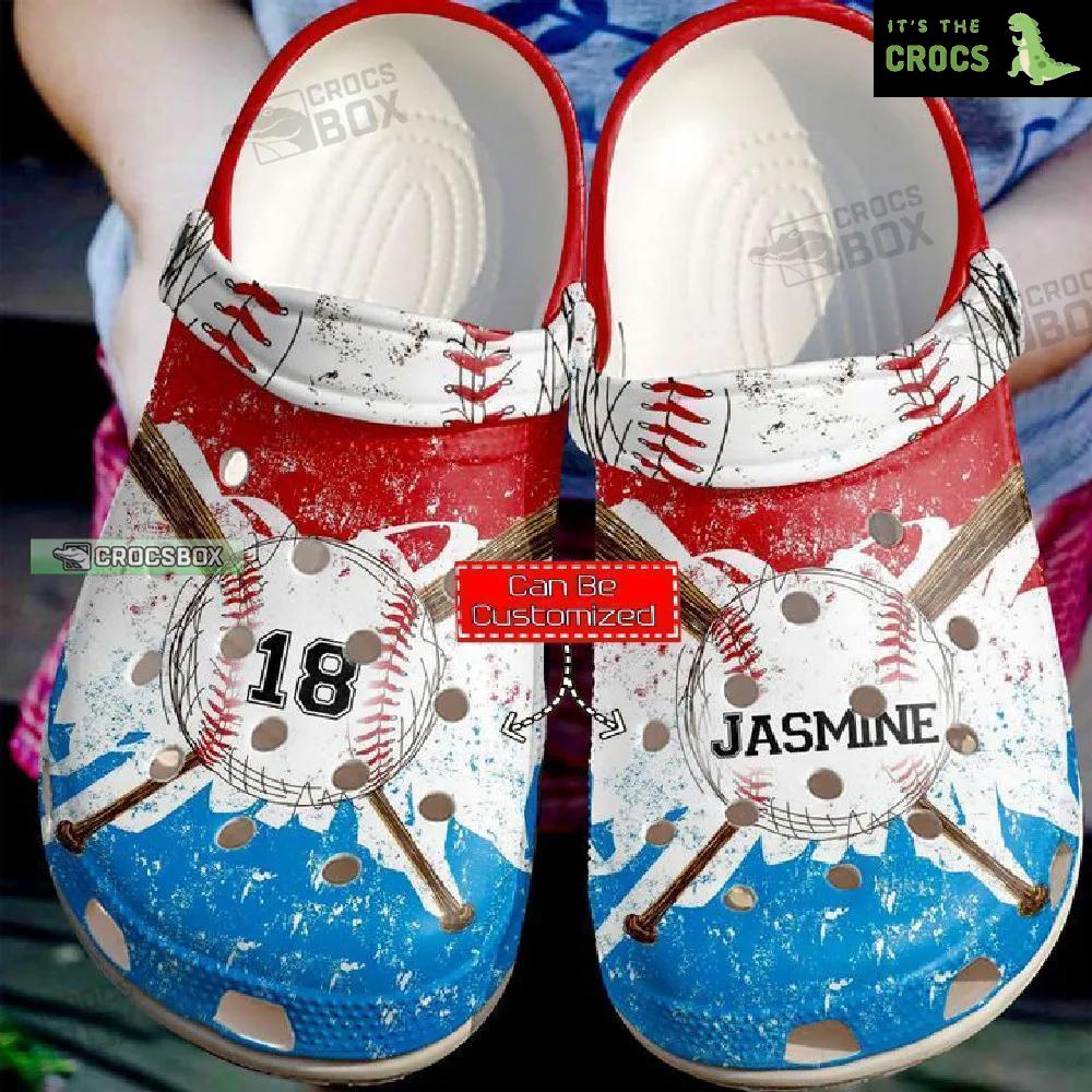 Personalized Watercolor Baseball Crocs Shoes For Men And Women