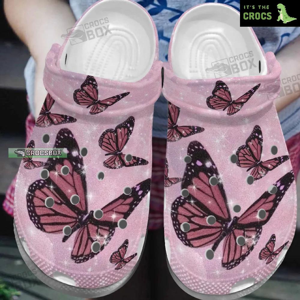 Pink Butterfly Bling Crocs Footwear