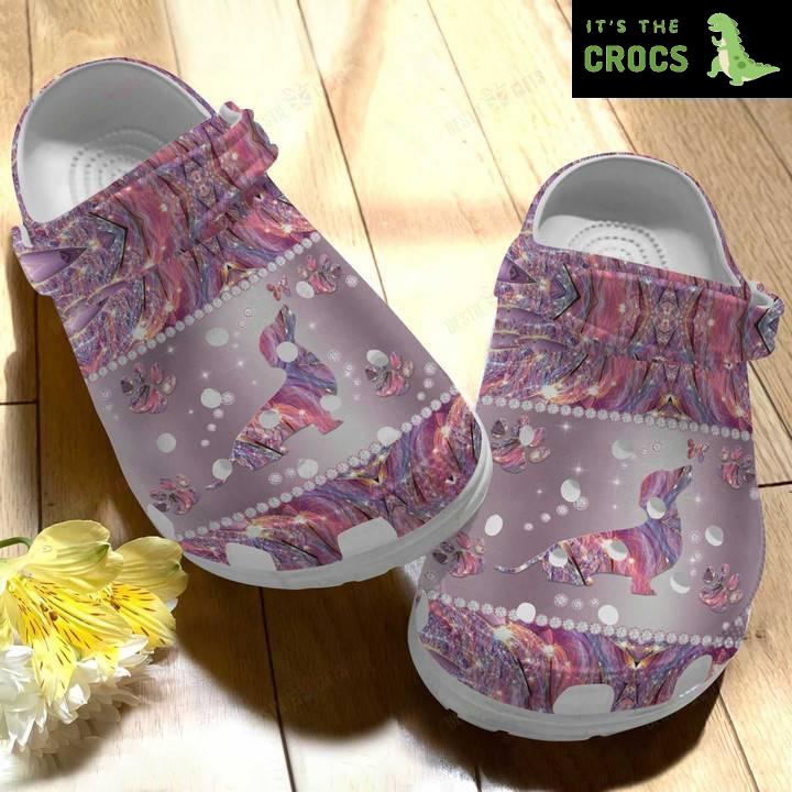 Pink Marmol Dachshund Crocs Classic Clogs Shoes