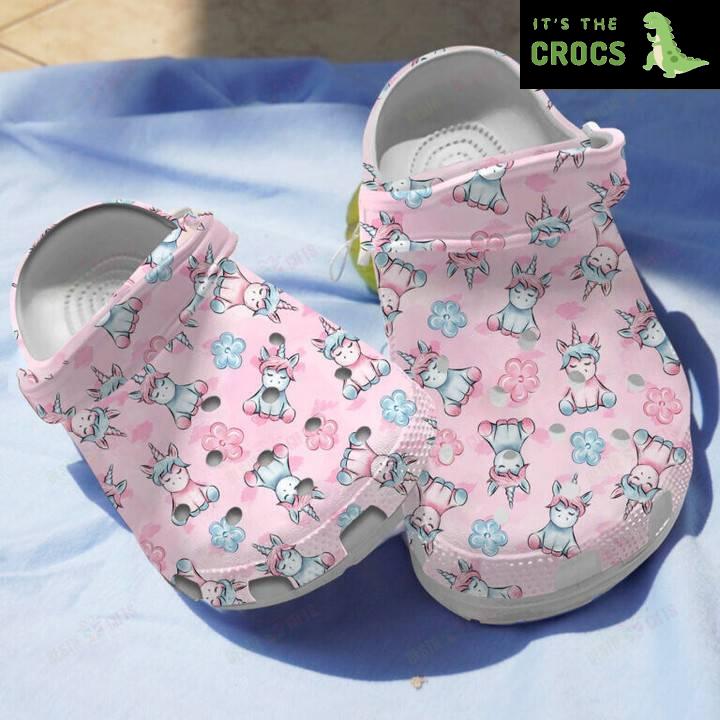 Pink Unicorn Crocs Classic Clogs Shoes