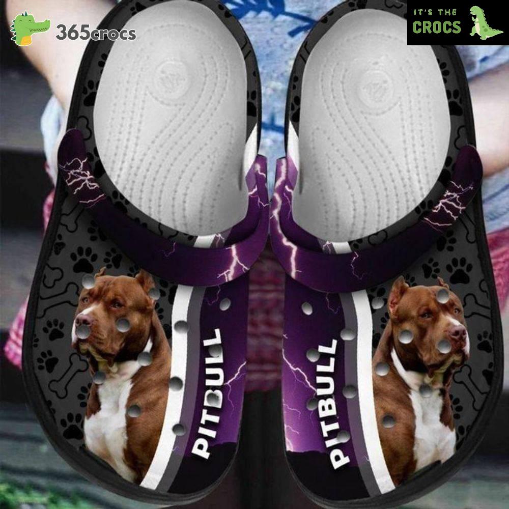 Pitbull Dog Animal Pitbull Puppy Pet Dog Paw Bone Seamless Pattern Croc Dog Lovers Crocs Clog Shoes
