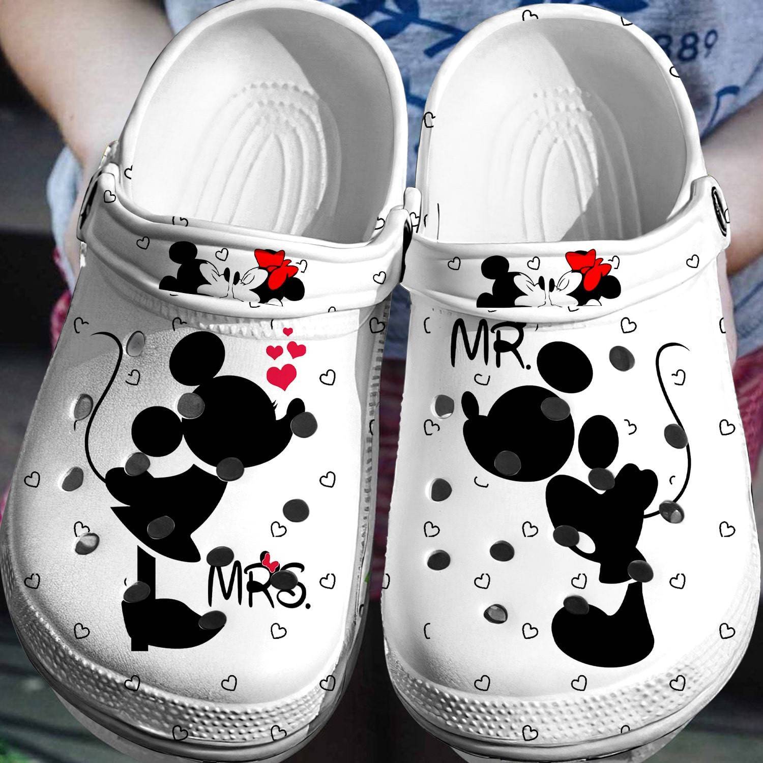 Playful Pair: Mickey Minnie Crocs 3D Clog Shoes – Add Joy to Your Every Step