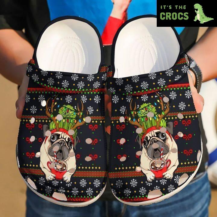 Pug – tastic Holidays: Step into Festive Fun with Pug Christmas Crocs Clog Shoes!