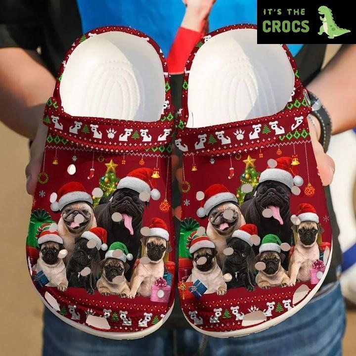 Pug Christmas Crocs Crocband Clog Shoes For Men Women