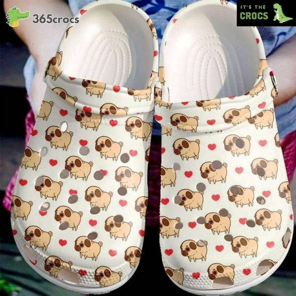 Pug Cutie Pattern Croc Pug Pattern Dog Lovers Mom Crocs Clog Shoes