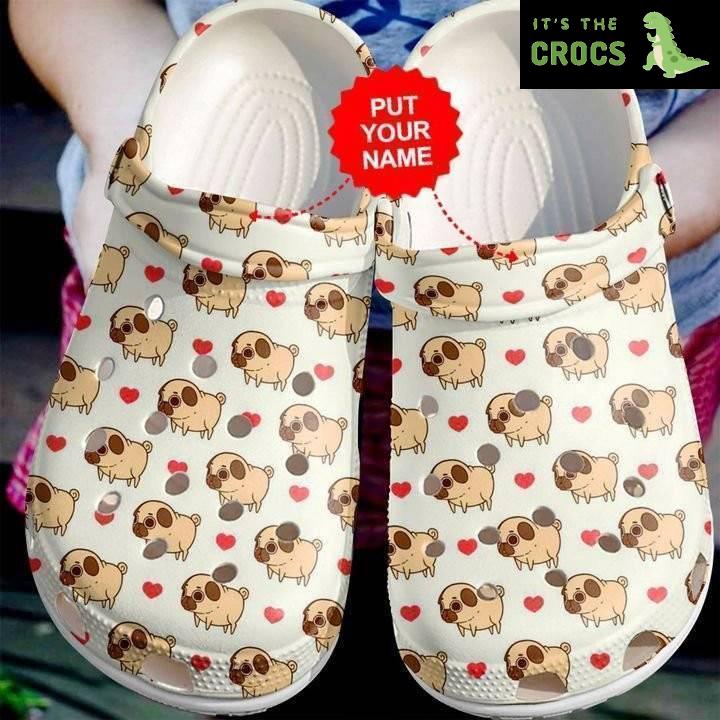 Pug Cutie Pattern Custom Crocs Clog Shoes Dog Crocs