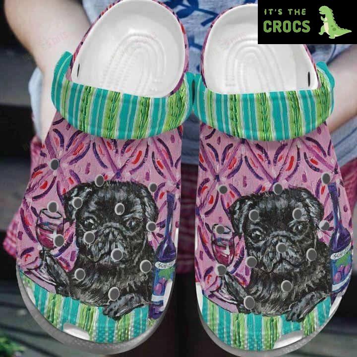 Pug Drink Crocs Classic Clogs Shoes
