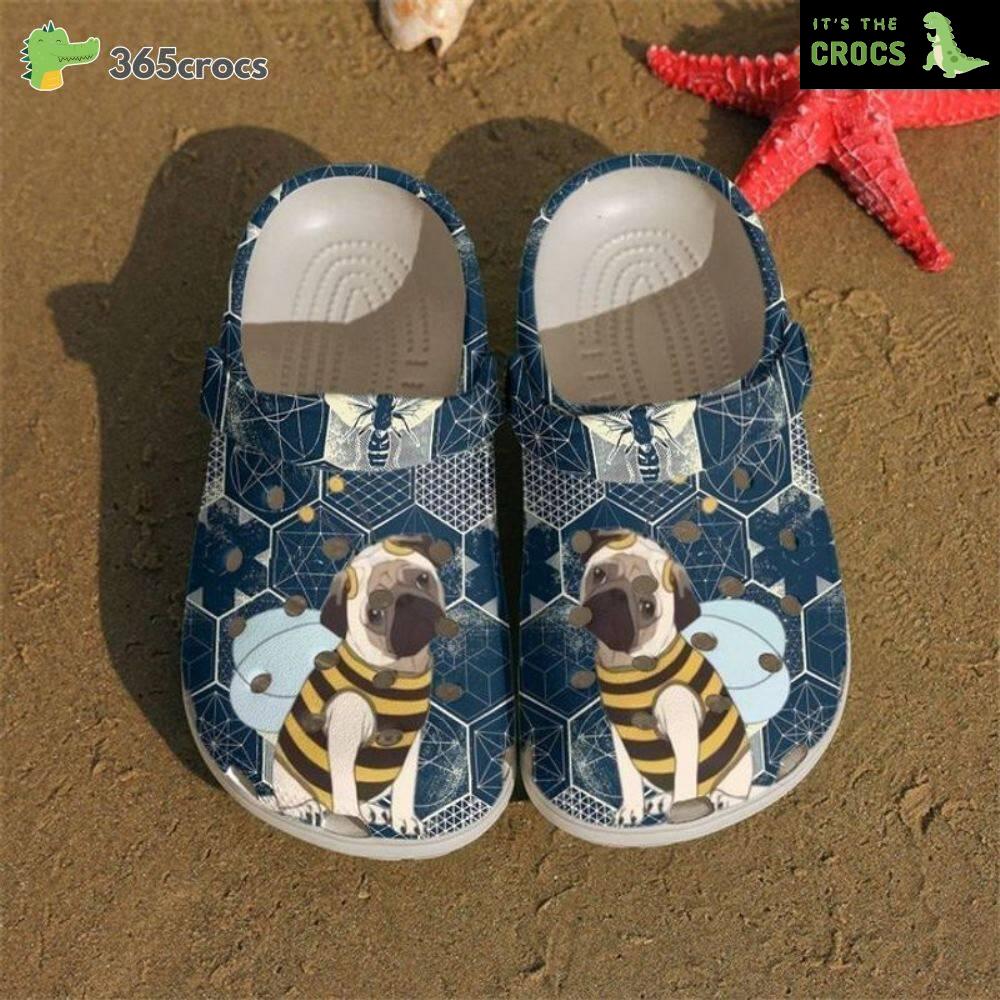 Pug Love Bees Pattern Pug Puppy Lovers Dog Lovers Crocs Clog Shoes
