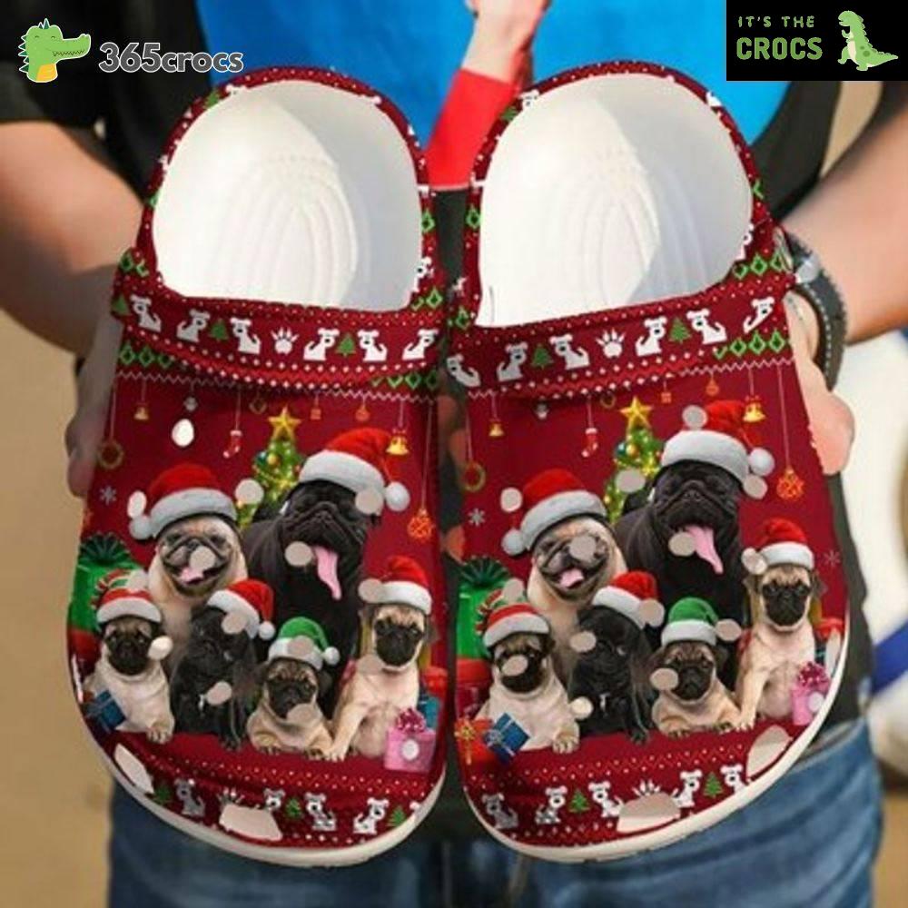 Pug Merry Christmas Pug Family Christmas Together Pug Lovers Crocs Clog Shoes
