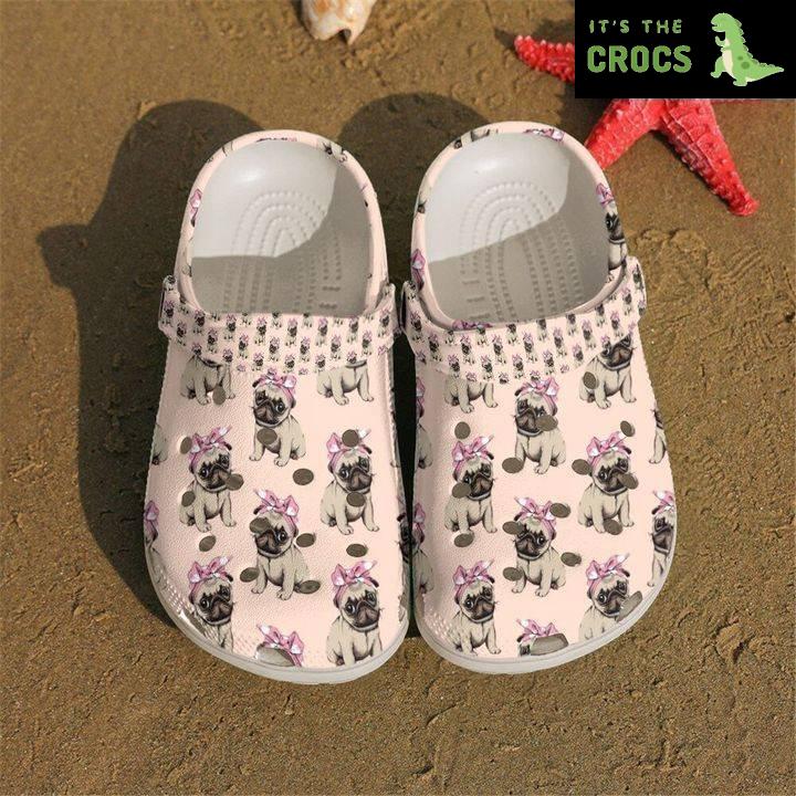 Pug Pattern Crocs Classic Clogs Shoes