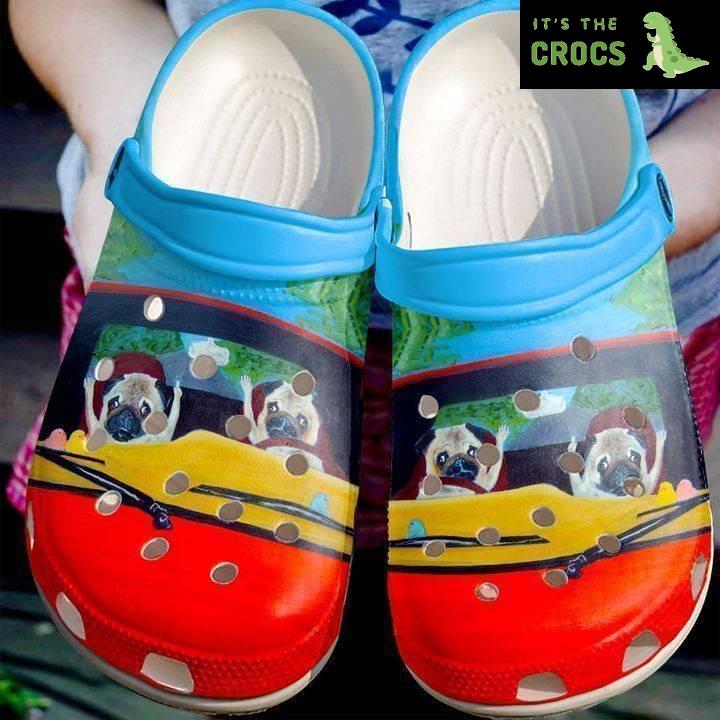 Pug Road Rage Rubber Crocs Clog Shoes