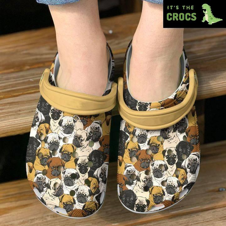 Pug Shades Of Crocs Classic Clogs Shoes