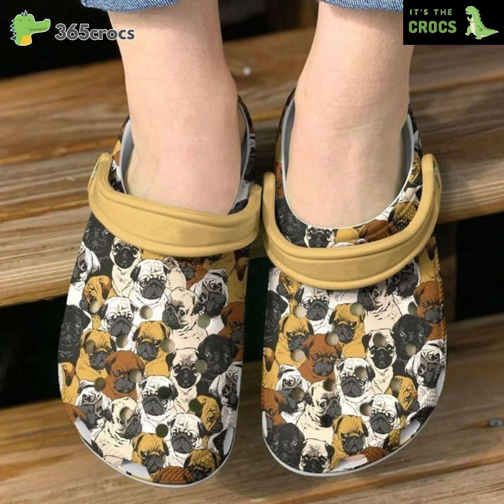 Pug Shades Ofcroc Pug Pattern Pug Mom Valentines Day Crocs Clog Shoes