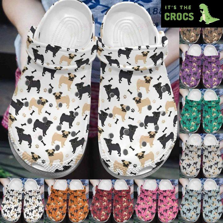 Pug White Sole Baby Pug Crocs Classic Clogs Shoes