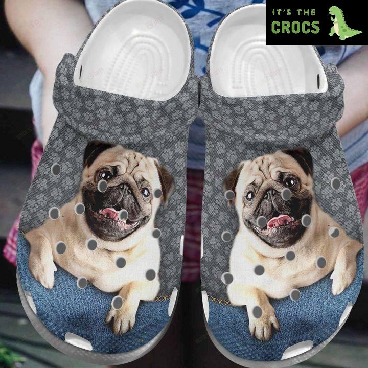 Pug White Sole Pug Lover Crocs Classic Clogs Shoes