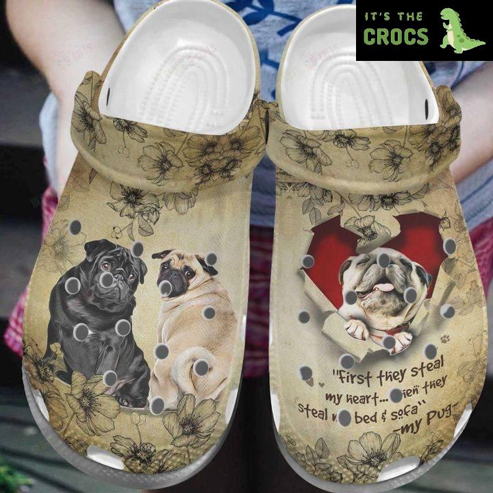 Pug Whites Sole First They Steal Crocs Classic Clogs Shoes
