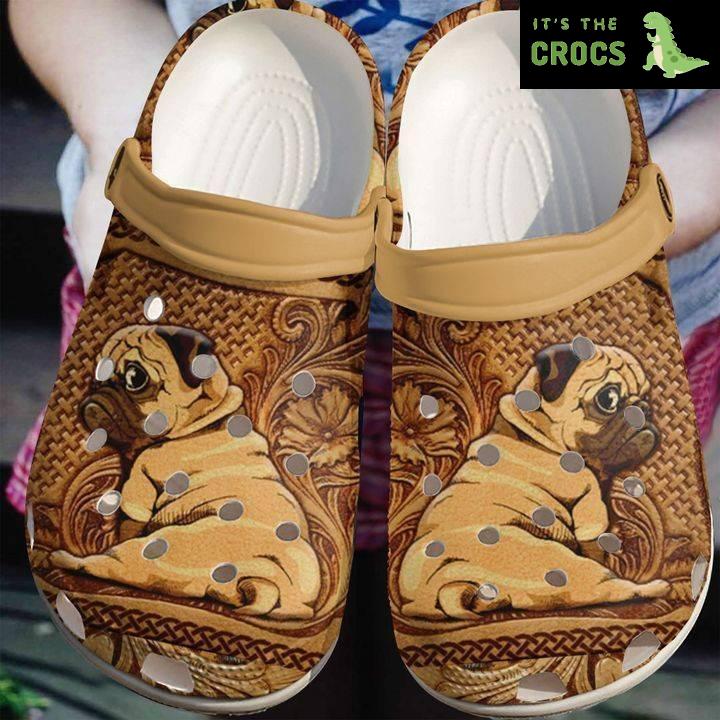 Pug Wooden Crocs Classic Clogs Shoes