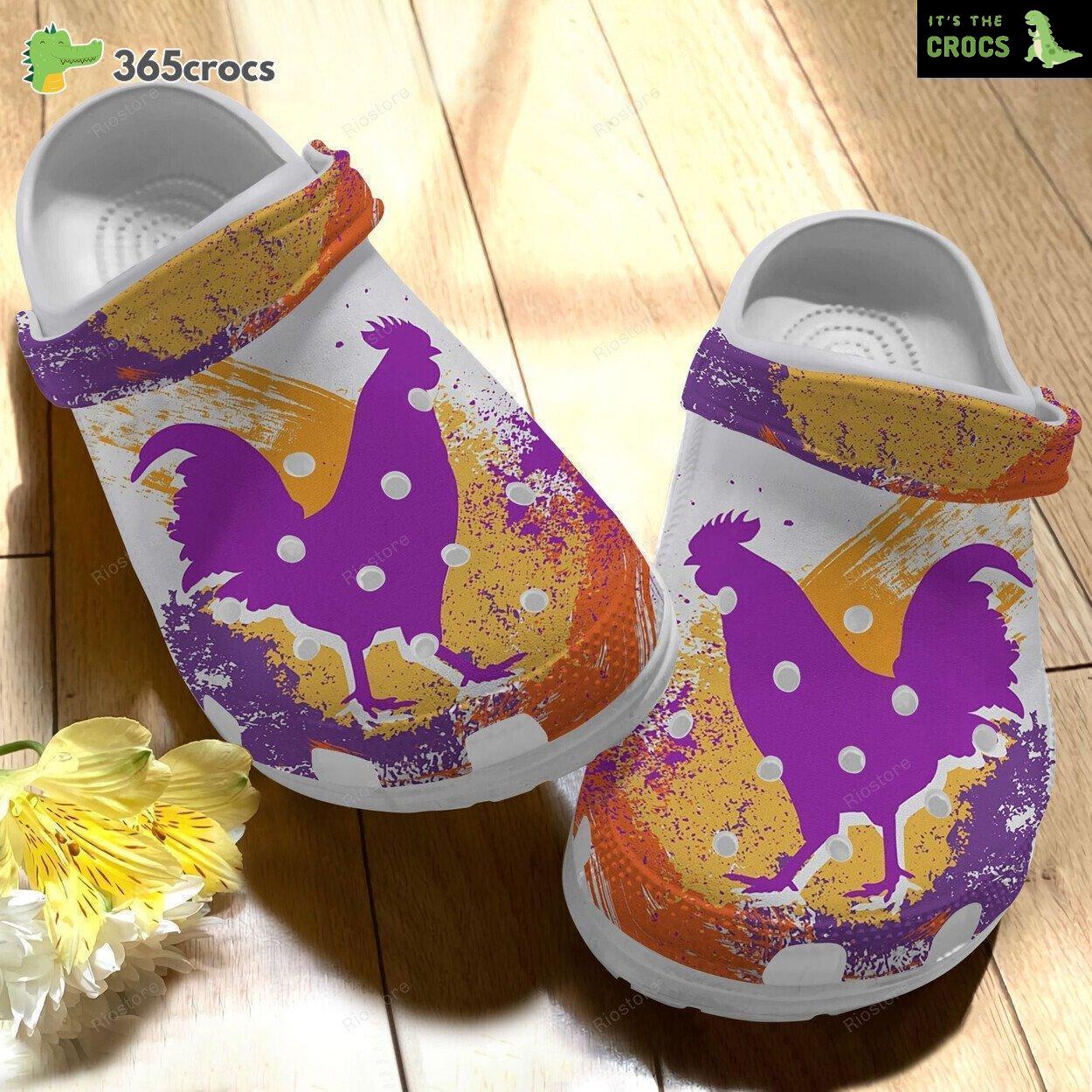 Purple Yellow Chicken Mother Day Classic Clogs Gift Mom Daughter